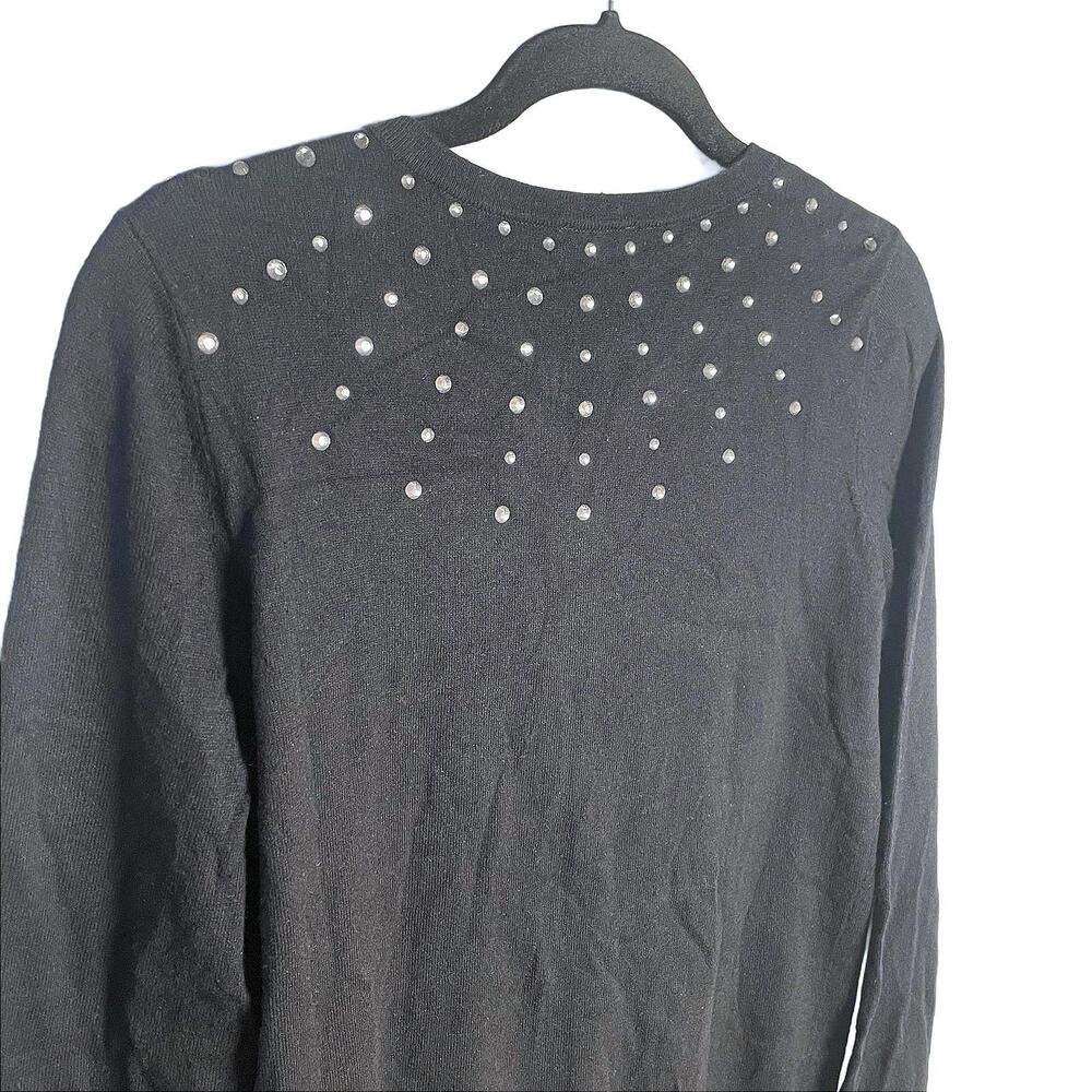 Classic Chic Black Button Up Talbots Cardigan Cry… - image 7